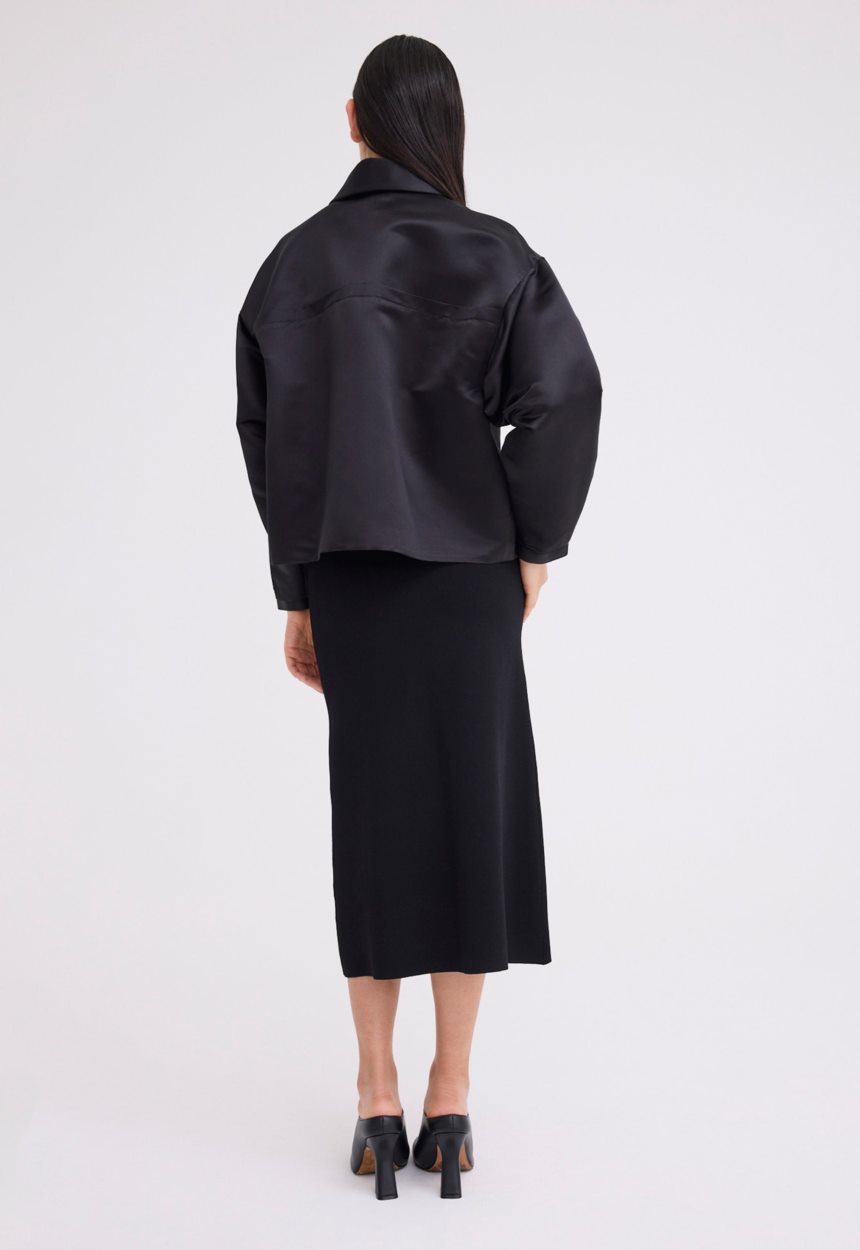 Jac + Jack Poulson Silk Bomber Jacket - Black